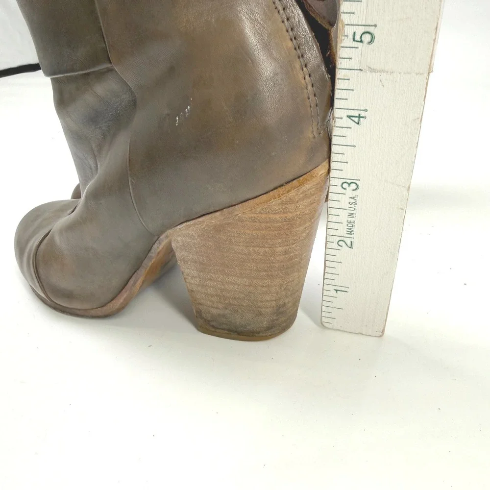 Rag &‎ Bone Newbury Ankle Boots Women 5 Leather Block Heel Distressed Chic Indie